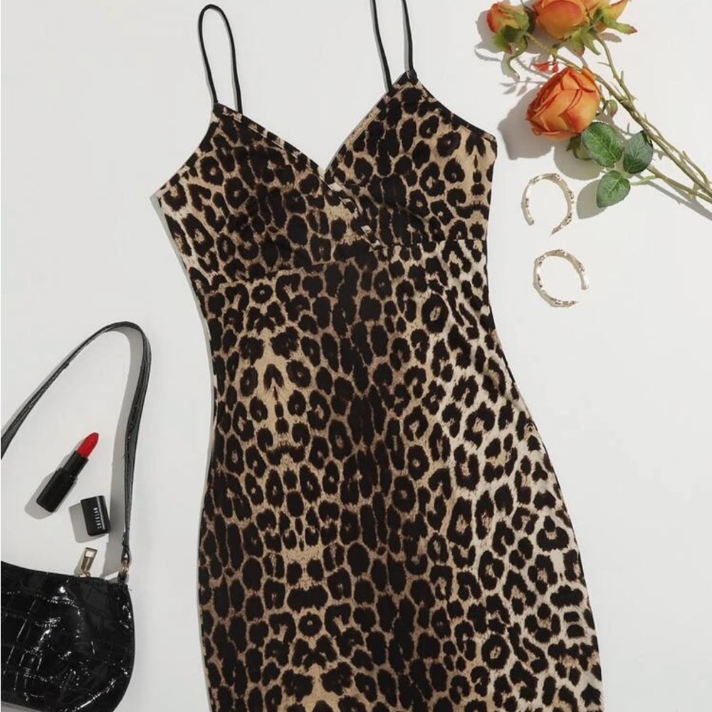 Shein Leopard Print Cami Bodycon Mini Dress